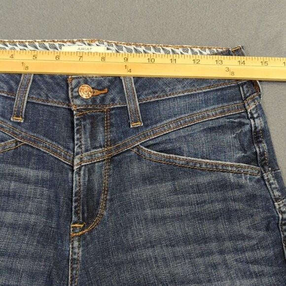 Ariat Jeans Women's 28R Blue R.E.A.L. High Rise Brynlee Flare Western Denim - Picture 5 of 12